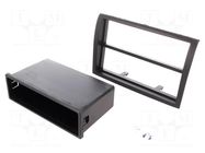 Radio frame; Citroën,Fiat,Peugeot; 2 ISO; black PER.PIC.