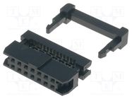 Plug; IDC; female; PIN: 14; with cable clamp; IDC; for ribbon cable Amphenol Communications Solutions