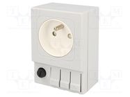 E-type socket; 250VAC; 6.3A; IP20; for DIN rail mounting STEGO