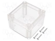 Enclosure: multipurpose; X: 80mm; Y: 82mm; Z: 55mm; ABS 