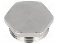 Protection cap; metal; Thread: PG16; Spanner: 24mm; with seal HARTING