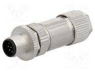 Plug; M12; PIN: 8; male; A code-DeviceNet / CANopen; for cable AMPHENOL LTW