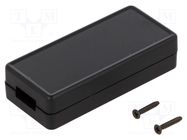 Enclosure: for USB; X: 30mm; Y: 65mm; Z: 15.5mm; ABS; black HAMMOND