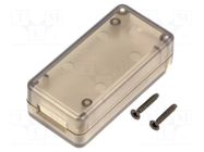 Enclosure: for USB; X: 25mm; Y: 50mm; Z: 15.5mm; ABS HAMMOND