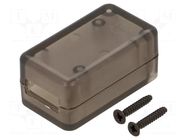 Enclosure: for USB; X: 20mm; Y: 35mm; Z: 15.5mm; ABS HAMMOND