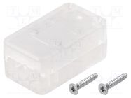 Enclosure: for USB; X: 20mm; Y: 35mm; Z: 15.5mm; ABS HAMMOND