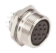 CIRCULAR CONNECTOR, RCPT, 10POS, SOLDER
