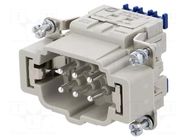 Connector: HDC; contact insert; male; 16A; 500V; Han® ES Press HARTING