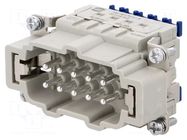 Connector: HDC; contact insert; male; 16A; 500V; Han® ES Press HARTING