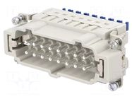 Connector: HDC; contact insert; male; 16A; 500V; Han® ES Press HARTING