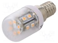 LED lamp; warm white; E14; 230VAC; 80lm; P: 1.2W; 300°; 2700K 