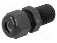 Cable gland; with long thread; M12; 1.5; IP68; polyamide; black HUMMEL
