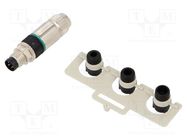 Connector: M8; male; PIN: 4; straight; for cable; plug; 4A; IP67; 32V HARTING