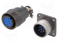 Connector: circular; socket,plug; DS1110-06; male,female; PIN: 7 CONNFLY