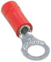 TERMINAL, RING TONGUE, 1/4IN, CRIMP, RED