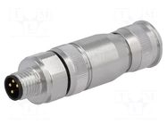 Connector: M8; male; PIN: 4; straight; shielded; for cable; plug HARTING