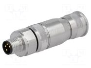 Connector: M8; male; PIN: 4; 4A; 30V; IP67; straight; shielded; plug HARTING
