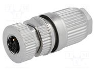 Connector: M12; plug; PIN: 5; female; L code-Power; for cable; IDC HARTING