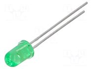 LED; green; 5mm; 19÷60mcd; 40°; Front: convex; 2.1÷2.6VDC LITEON