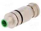 Plug; M12; PIN: 4; male; D code-Ethernet; for cable; screw terminal HARTING