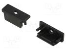 Cap for LED profiles; black; 2pcs; ABS; with hole; SURFACE14 TOPMET