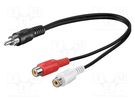 Cable; RCA socket x2,RCA plug; 0.2m Goobay