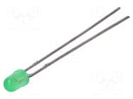 LED; green; 3mm; 5.6÷85mcd; 60°; Front: convex; 2.1÷2.6VDC LITEON