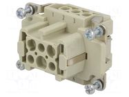 Connector: HDC; contact insert; female; 16A; 90V; Han® Ex; PIN: 6 HARTING