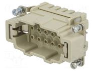 Connector: HDC; contact insert; male; 16A; 90V; Han® Ex; PIN: 10 HARTING