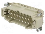 Connector: HDC; contact insert; male; 16A; 90V; Han® Ex; PIN: 16 HARTING