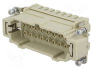 Connector: HDC; contact insert; male; 16A; 90V; Han® Ex; PIN: 16 HARTING
