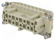 Connector: HDC; contact insert; female; 16A; 90V; Han® Ex; PIN: 16 HARTING