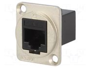Coupler; FT; Cat: 6; 8p8c; RJ45 socket,both sides; 19x24mm; metal CLIFF