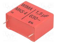 Capacitor: polyester; 1.5uF; 400VAC; 630VDC; 27.5mm; ±5%; -55÷100°C WIMA