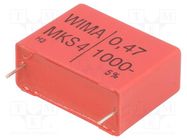 Capacitor: polyester; 470nF; 400VAC; 1kVDC; 27.5mm; ±5%; -55÷100°C WIMA