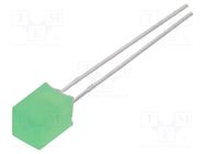 LED; square; 5x5mm; green; 10÷15mcd; 146°; Front: flat; 20mA LUCKYLIGHT
