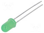 LED; green; 5mm; 9÷15mcd; 40°; Front: convex; 2.2÷2.6VDC LUCKYLIGHT
