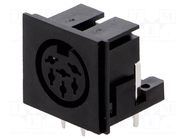 Connector: DIN; socket; female; PIN: 6; 240°; angled 90°; on PCBs LUMBERG