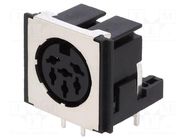 Connector: DIN; socket; female; shielded; PIN: 6; 240°; angled 90° CLIFF