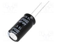 Capacitor: electrolytic; THT; 2200uF; 16VDC; Ø12.5x25mm; Pitch: 5mm Elite