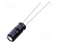 Capacitor: electrolytic; THT; 10uF; 63VDC; Ø5x11mm; Pitch: 2mm; ±20% Elite