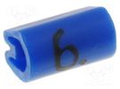 Markers; Marking: 6; 1.5÷2mm; PVC; blue; -45÷70°C; leaded TE Connectivity