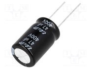 Capacitor: electrolytic; THT; 47uF; 400VDC; Ø16x25mm; Pitch: 7.5mm Elite