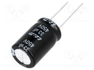 Capacitor: electrolytic; THT; 33uF; 450VDC; Ø16x31.5mm; ±20%; 2000h Elite