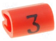 Markers; Marking: 3; 5.5÷8.9mm; PVC; orange; -45÷70°C; leaded TE Connectivity