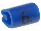 Markers; Marking: 6; 2÷3.2mm; PVC; blue; -45÷70°C; leaded TE Connectivity