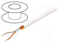 Wire: microphone cable; 2x0.25mm2; white; OFC; -15÷70°C; PVC TASKER