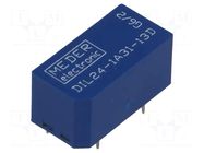 Relay: reed switch; SPST-NO; Ucoil: 24VDC; 2A; max.500VDC; 1.7kΩ MEDER