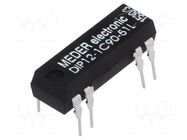 Relay: reed switch; SPDT; Ucoil: 12VDC; 0.5A; max.100VDC; 290mW; PCB MEDER