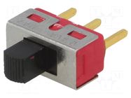 Switch: slide; Pos: 2; SPDT; 2A/250VAC; ON-ON; THT; Rcont max: 10mΩ IC SWITCHES